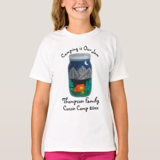 Camiseta Acampar es Nuestro Punto Fuerte Carpa y Montañas e