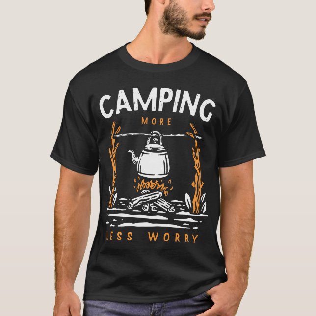 Camiseta Acampar Menos Preocuparse amigos (Anverso)