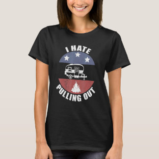 Camiseta Acampar odio sacar caravana vintage viaje T