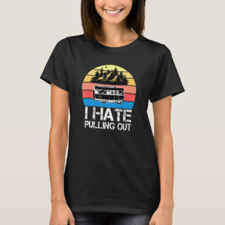 Camiseta Acampar odio sacar caravana vintage viaje T