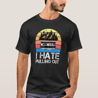 Camiseta Acampar odio sacar caravana vintage viaje T