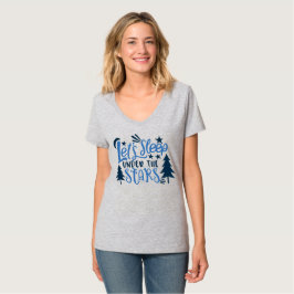 Camiseta Acampemos Bajo Las Estrellas Camping Bosque Luna  