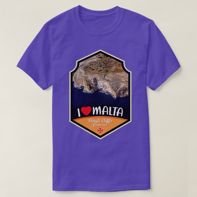 Camiseta Acantilados Dingli De Malta Desde El Aire (Diseño del anverso)