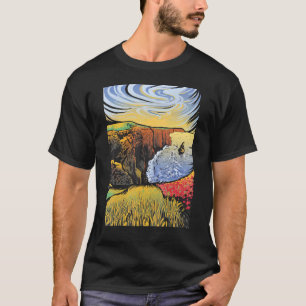 Camiseta Acantilados Paisaje Naturaleza Océano Gráfico