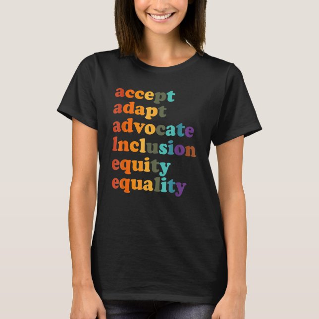 Camiseta Accept Adapt Advocate Inclusion Equity Equality_2 (Anverso)