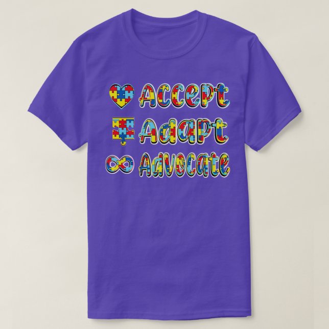 Camiseta Accept adapt and advocate (Diseño del anverso)
