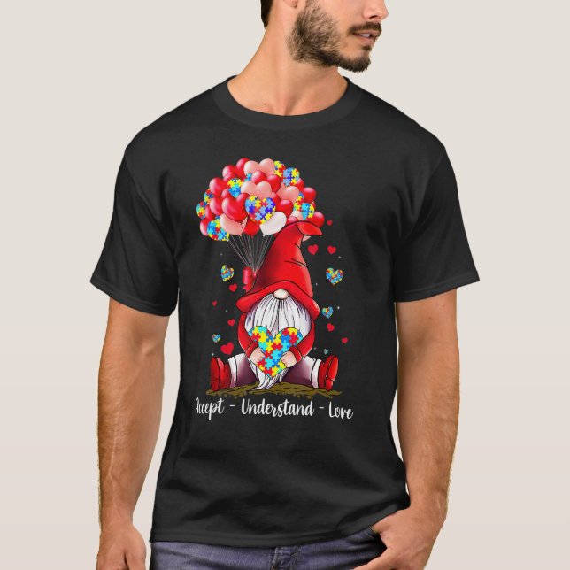 Camiseta Accept Understand Love Autism Awareness Gnome Vale (Anverso)