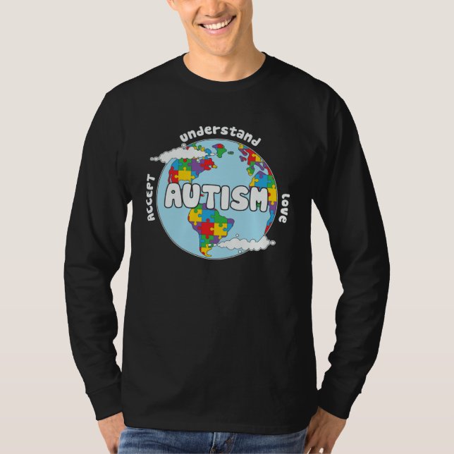 Camiseta Accept Understand Love Earth Puzzle Autism Awarene (Anverso)