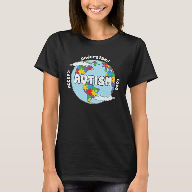 Camiseta Accept Understand Love Earth Puzzle Autism Awarene (Anverso)