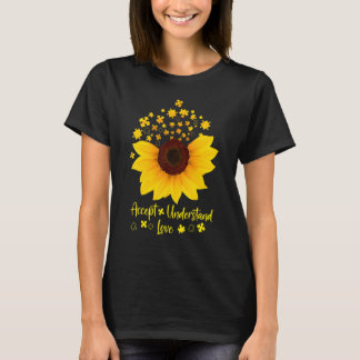 Camiseta Accept Understand Love Sunflower Shirt Autism Awar