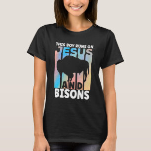 Camiseta Accesorio Bison Set Animal Appartal Retro Bison