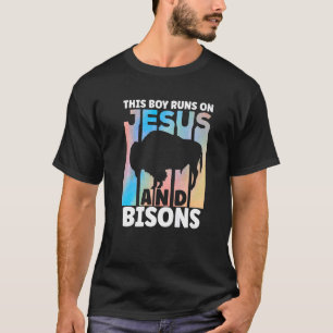 Camiseta Accesorio Bison Set Animal Appartal Retro Bison