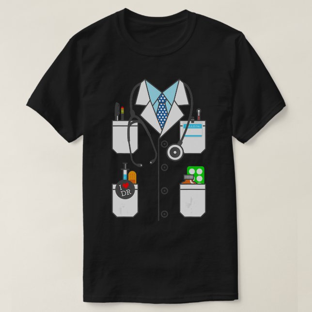 Camiseta Accesorio de disfraz de disfraz para médica White  (Diseño del anverso)