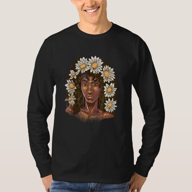 Camiseta Accesorios de cabello africanos Flores Chica Garde (Anverso)