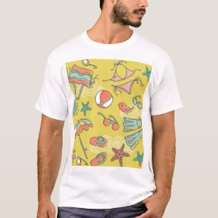 Camiseta Accesorios para la playa: Patrón veraniego sin pro