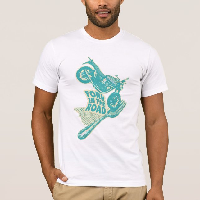 Camiseta Accidente de la bifurcación en la motocicleta (Anverso)