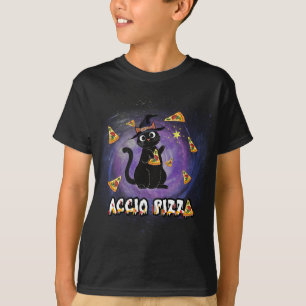 Camiseta Accio Pizza Funny Black Cat Magic