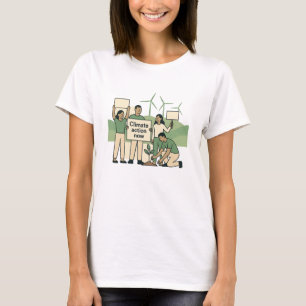 Camiseta Acción Climática Ahora Diseño De Protesta Verde Au