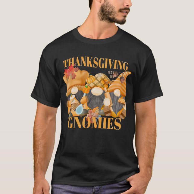 Camiseta Acción de Gracias Con Mis Gnomies De Otoño (Anverso)