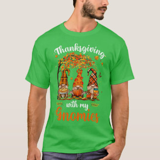 Camiseta Acción de Gracias Con Mis Gnomies Graciosa Caída D