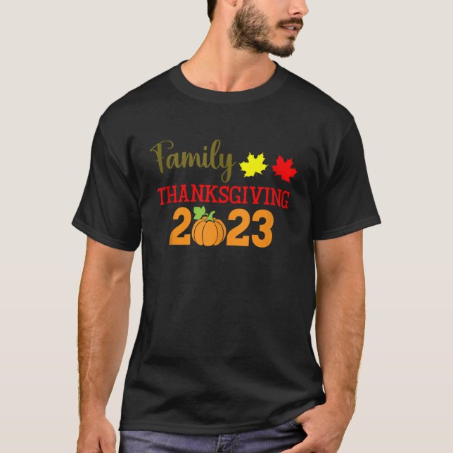 Camiseta Acción de Gracias de Familia 2023 otoño de turquía (Anverso)
