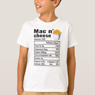 Camiseta Acción de Gracias de Mac n Cheese Nutritional Fac