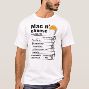 Camiseta Acción de Gracias de Mac n Cheese Nutritional Fact