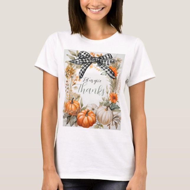 Camiseta Acción de Gracias en blanco y negro (Anverso)