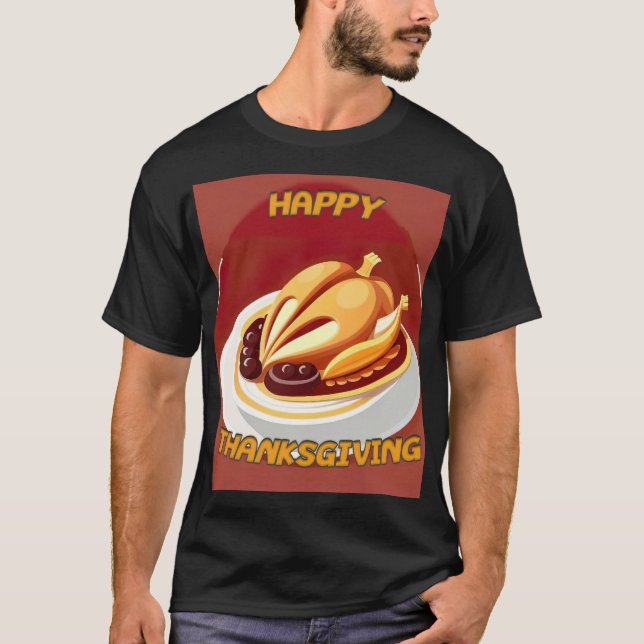 Camiseta acción de gracias feliz (Anverso)