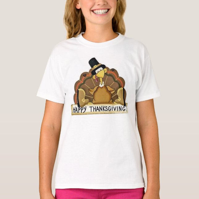 Camiseta Acción de gracias feliz Turquía (Anverso)