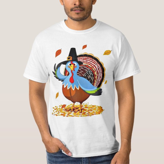 Camiseta Acción de gracias linda divertida Turquía en un (Anverso)