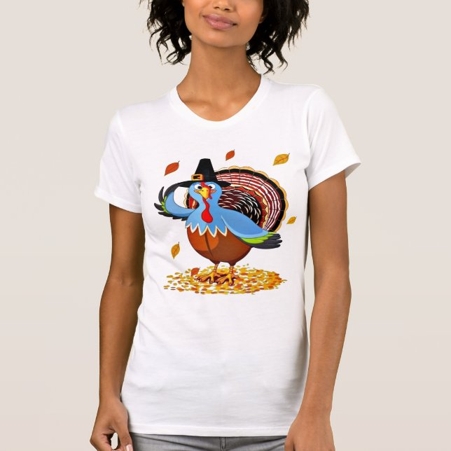 Camiseta Acción de gracias linda divertida Turquía en un (Anverso)