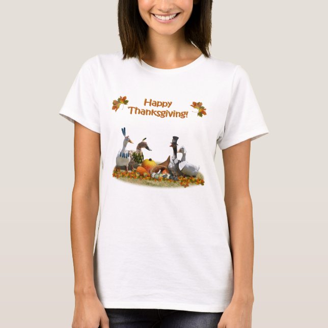 Camiseta Acción de Gracias por el Peregrino y los Patos Ind (Anverso)
