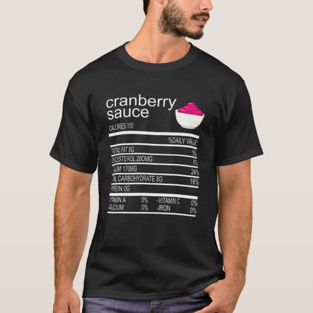 Camiseta Acción de Gracias Salsa Alimentos Cranberry Nutric (Anverso)