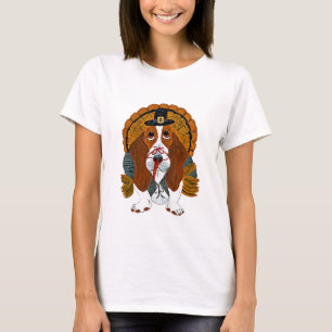 Camiseta Acción de gracias Turquía de Basset Hound
