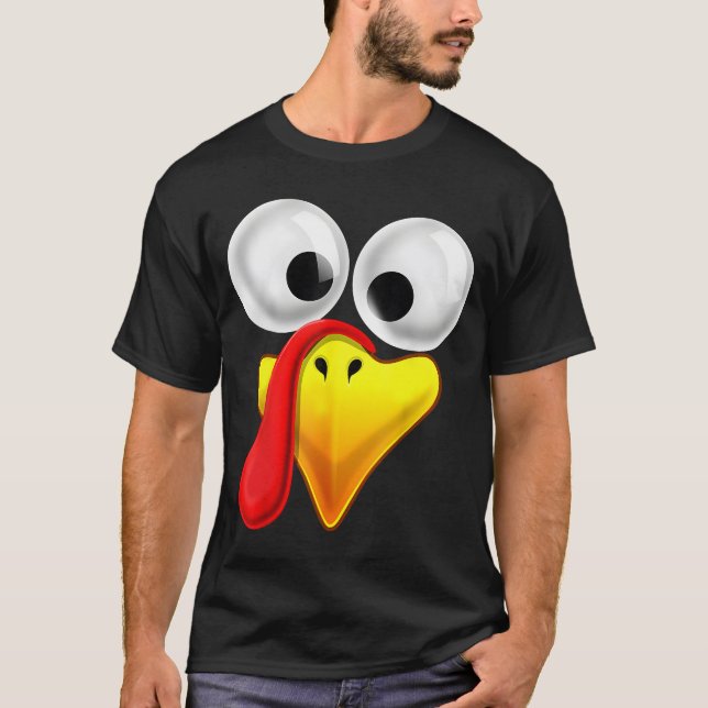 Camiseta Acción de Gracias Turquía enfrenta disfraz familia (Anverso)