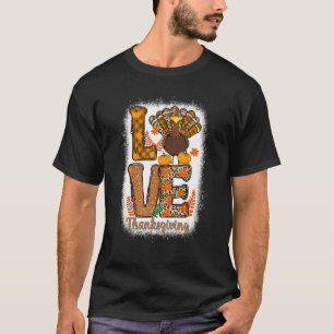 Camiseta acción de gracias turquía love Fall Season mujeres