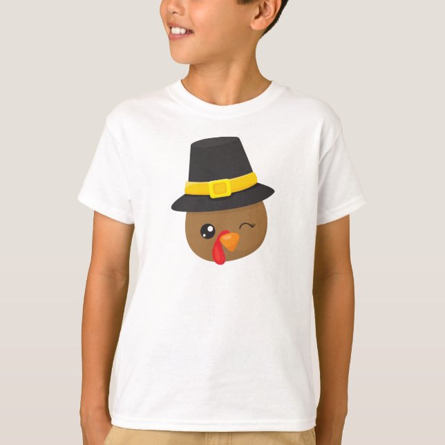 Camiseta Acción de Gracias Turquía, Turquía marrón, Gorra d (Anverso)