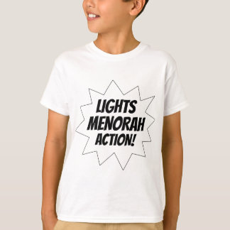 Camiseta Acción de Menorah de las luces - negro
