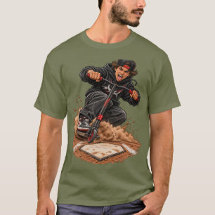 Camiseta Acción extrema de patinete de freestyle béisbol