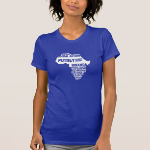 Camiseta Acción global Rwanda en colores múltiples