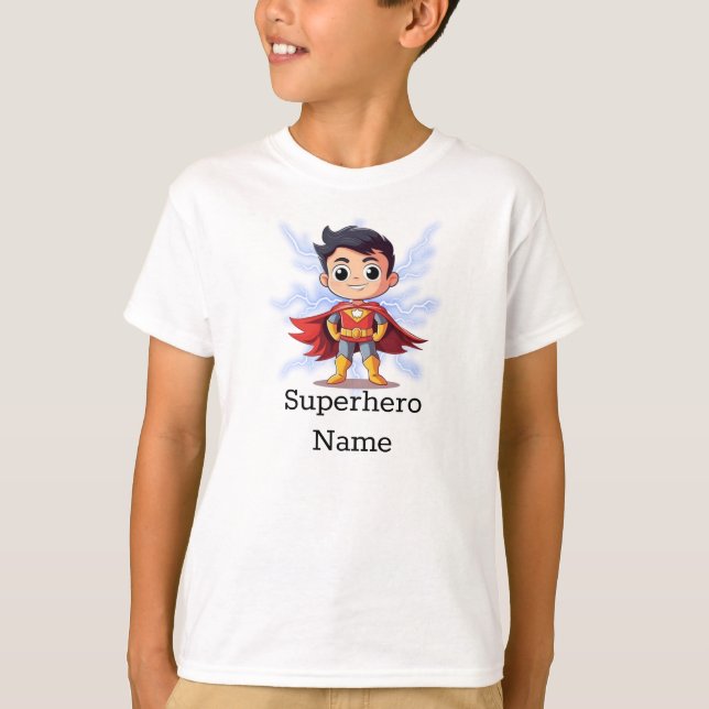 Camiseta Acción personalizada de superhéroes menores (Anverso)