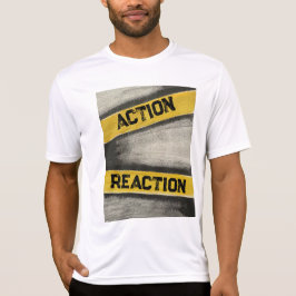 Camiseta "Acción y reacción" amarilla y gráfica de los homb