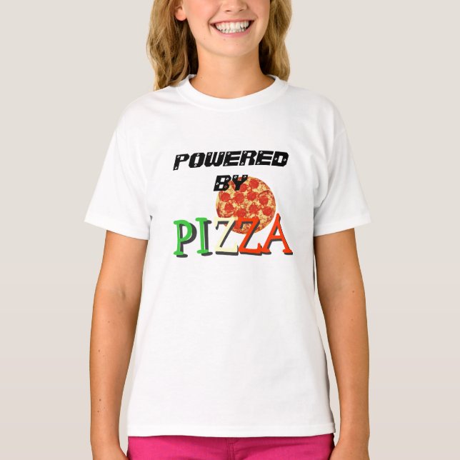 Camiseta Accionado por la pizza (Anverso)