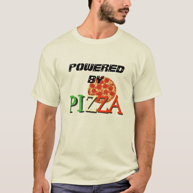 Camiseta Accionado por la pizza (Anverso)