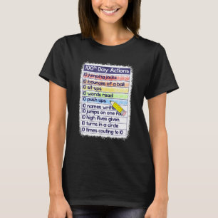 Camiseta Acciones del Día 100 Maestro 100 Días de Escuela E