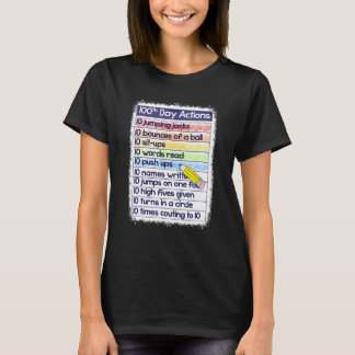 Camiseta Acciones del Día 100 Maestro 100 Días de Escuela E