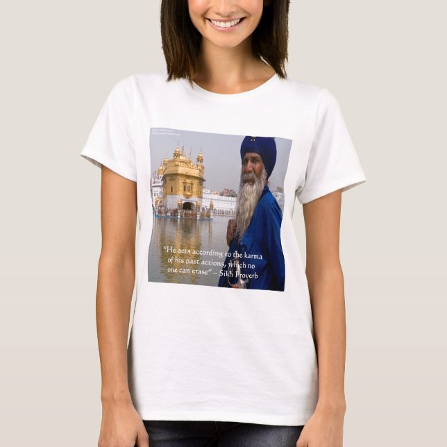 Camiseta Acciones Karma/Proverbio Sij (Anverso)