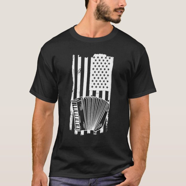 Camiseta Accordion Us Flag - Accordion Accordionist Accordi (Anverso)