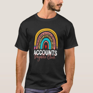 Camiseta Accounts Payable Clerk Leopard Rainbow Accounting